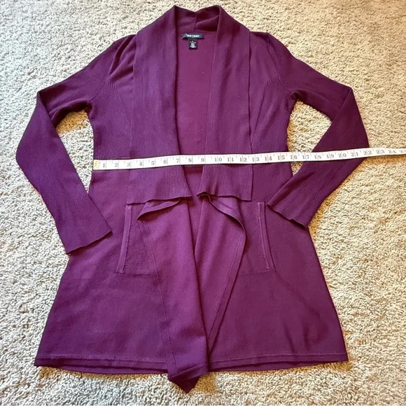 White House Black Market Plum/Burgundy Cardigan - Picture 8 of 11